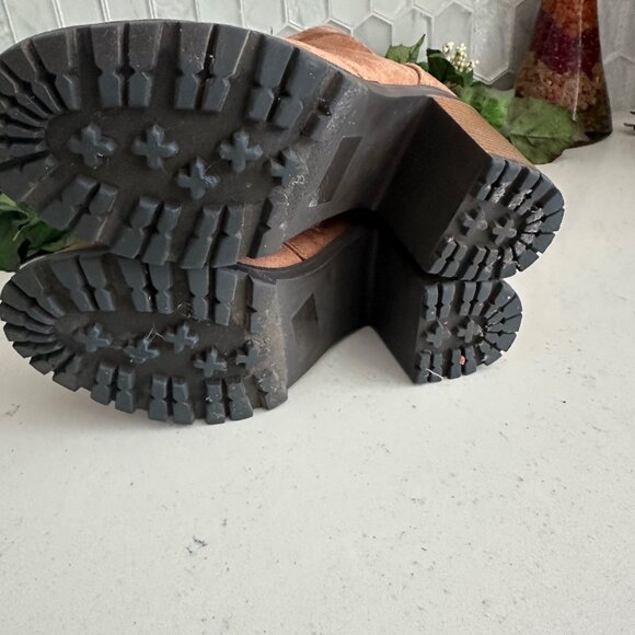 Rue21 Candace Womens Lace-Up Ankle Boots With Heels Size 8 Tan Faux Leather & Su - Picture 6 of 6